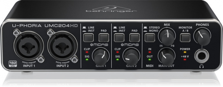 BEHRINGER U-Phoria UMC204HD geluidskaart voor USB-bus