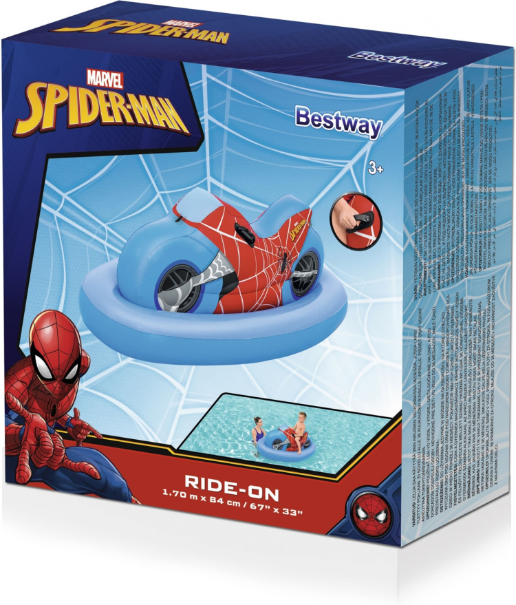 Bestway Spiderman motorrijder, 170 x 84 cm