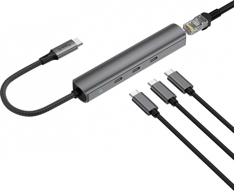 Bluecloud USB-C naar USB-C hub en gigabit ethernet adapter Bluecloud USB-C naar USB-C hub en gigabit ethernet adapter