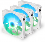 Blackstorm Luna UF120 ARGB PWM fan pack, wit, 120 mm, 3 stuks per verpakking