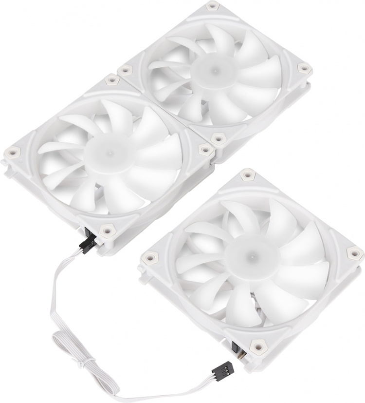 Blackstorm Luna UF120 ARGB PWM fan pack, wit, 120 mm, 3 stuks per verpakking
