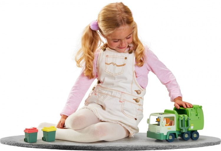 BLUEY vuilniswagen en personages