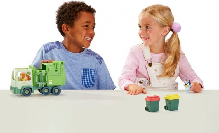 BLUEY vuilniswagen en personages
