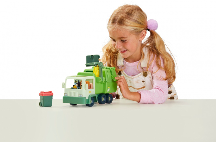 BLUEY vuilniswagen en personages