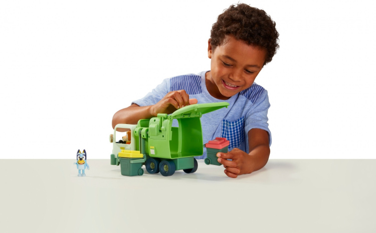 BLUEY vuilniswagen en personages