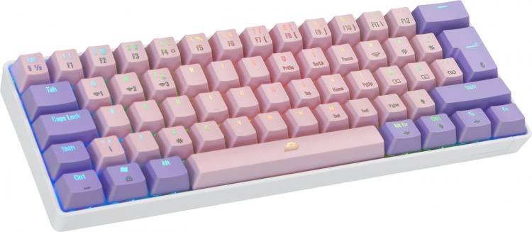 Blackstorm RGB Mech 2 Dual Mode 60% gaming toetsenbord, hot swap Outemu Red schakelaars, roze/paars