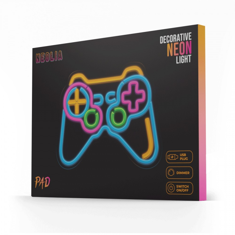 NEOLIA Neon LED Bord - Gamepad, Veelkleurig, Dimbaar