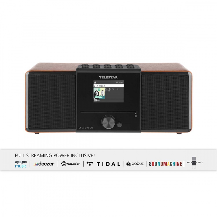 TELESTAR DIRA S32i CD EWF Multifunctionele Stereo Radio met CD-speler DAB+ / FM / Internet / Bluetooth Hout