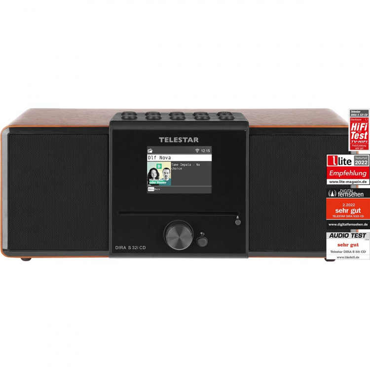 TELESTAR DIRA S32i CD EWF Multifunctionele Stereo Radio met CD-speler DAB+ / FM / Internet / Bluetooth Hout