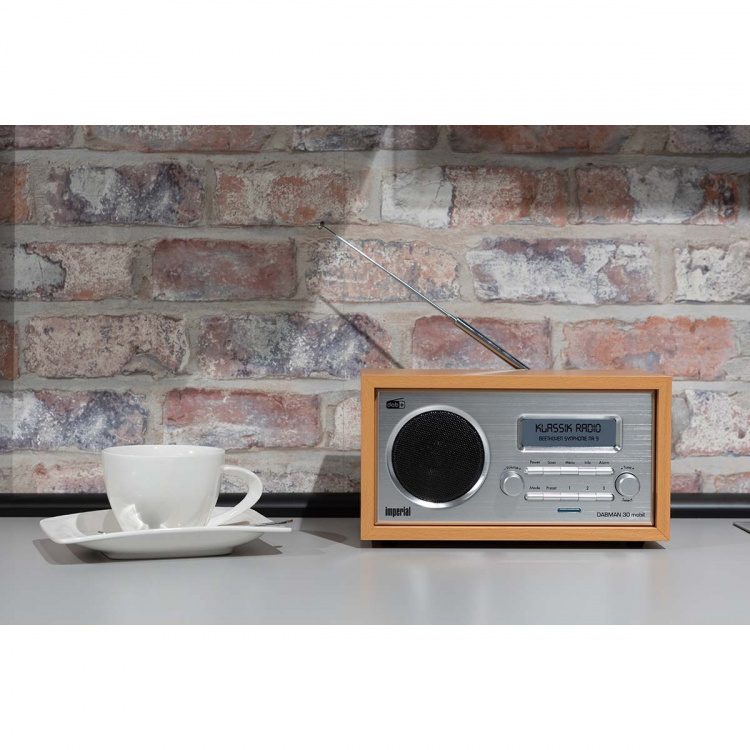 imperial DABMAN 30 Mobiele DAB+ / FM-radio Hout