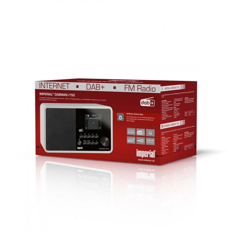 imperial DABMAN i150 Compacte Hybride Radio voor Internet / DAB+ / FM Wit imperial DABMAN i150 Compacte Hybride Radio voor Internet / DAB+ / FM Wit