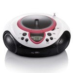 Lenco Draagbare FM-radio CD- en USB-speler Roze Lenco Draagbare FM-radio CD- en USB-speler Roze