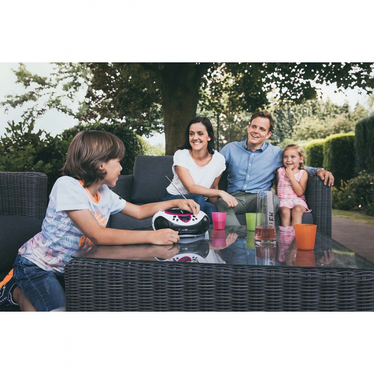 Lenco Draagbare FM-radio CD- en USB-speler Roze Lenco Draagbare FM-radio CD- en USB-speler Roze