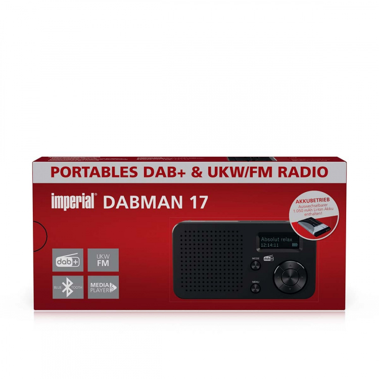 imperial DABMAN 17 draagbare DAB+/FM-radio met Bluetooth zwart