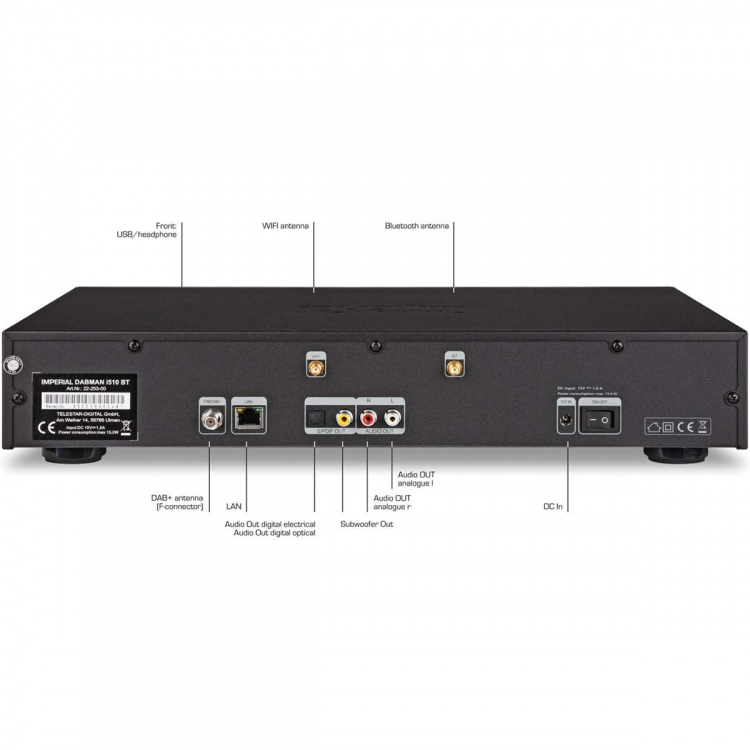 imperial DABMAN i510 BT Multifunctionele radio DAB+ / FM / Internet / Bluetooth Zwart