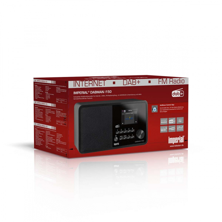 imperial DABMAN i150 Compacte Hybride Radio voor Internet / DAB+ / FM Zwart