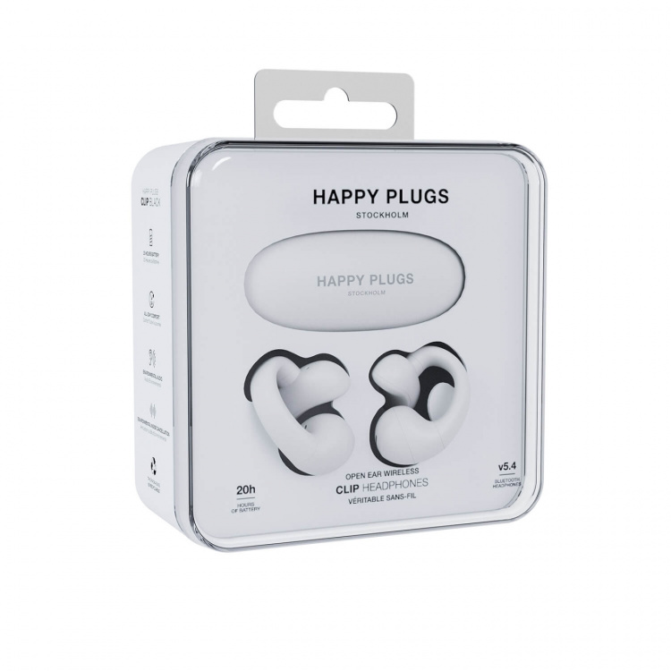 Happy Plugs Hörlur Clip OWS True-Wireless Vit