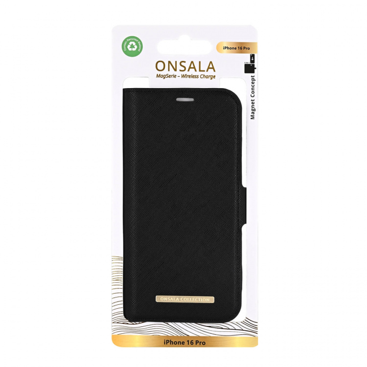 Onsala Mobilfodral Eco 2 Kortfack MagSeries Svart - iPhone 16 Pro