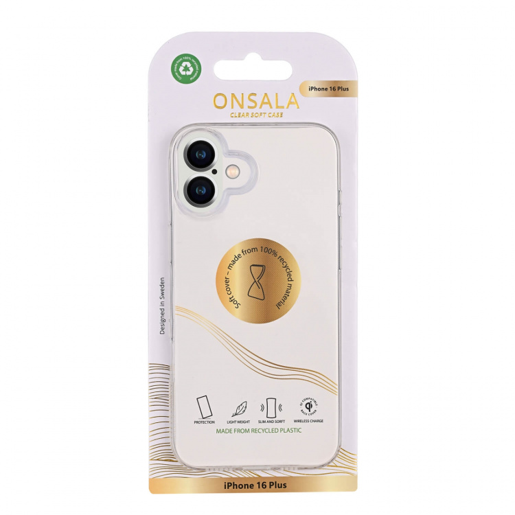 Onsala Mobilskal Återvunnen TPU Transparent - iPhone 16 Plus Onsala Mobilskal Återvunnen TPU Transparent - iPhone 16 Plus