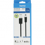 Hama Kabel USB A-USB B Mini 480 Mbit/s Svart 1,5m