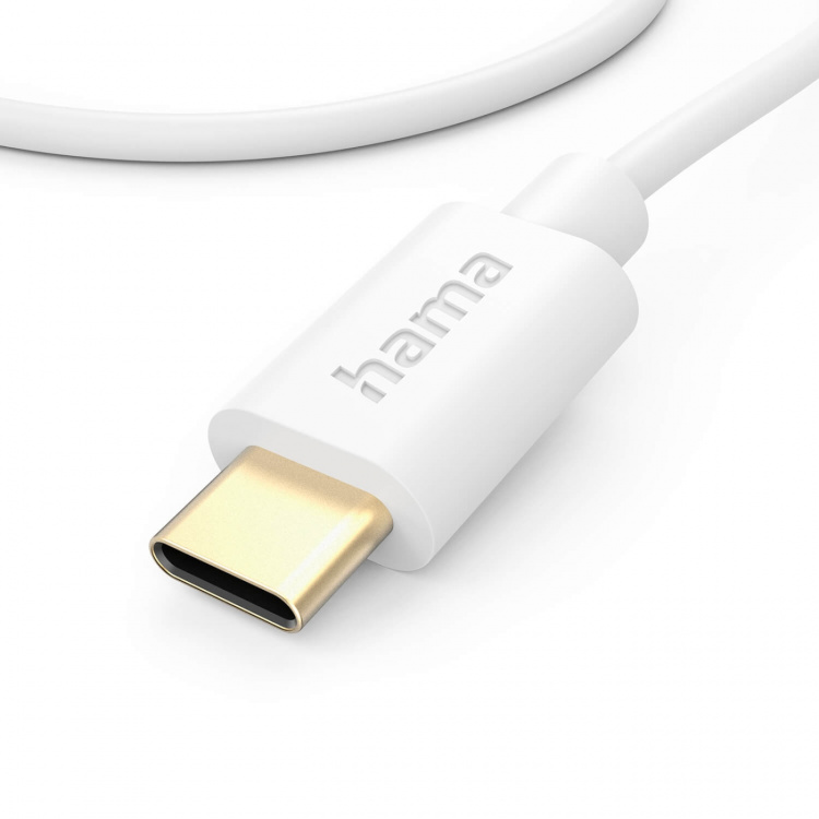 Hama Laddningskabel USB-C till USB-C 1,0m Vit Hama Laddningskabel USB-C till USB-C 1,0m Vit