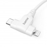 Hama Laddningskabel USB-C till USB-C eller Lightning 1,5 m Vit Hama Laddningskabel USB-C till USB-C eller Lightning 1,5 m Vit