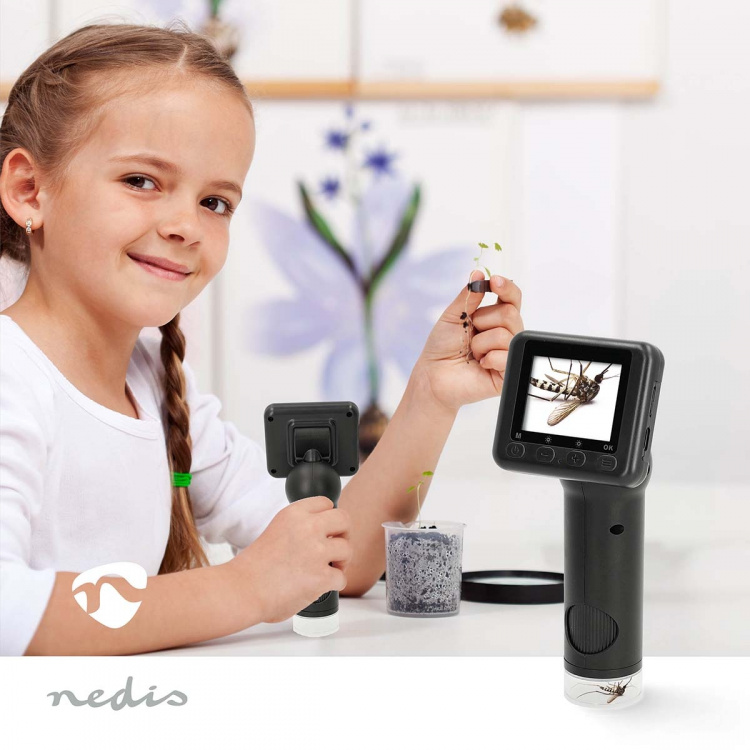 Nedis Microscoopcamera | 1080p@30fps | 48 MPixel | Zoom: 8 x | Vergroting: 500 x | Scherm grootte: 2  Nedis Microscoopcamera | 1080p@30fps | 48 MPixel | Zoom: 8 x | Vergroting: 500 x | Scherm grootte: 2