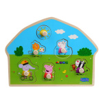 Barbo Toys Houten puzzel in de vorm van Peppa Pig - Speeltuin