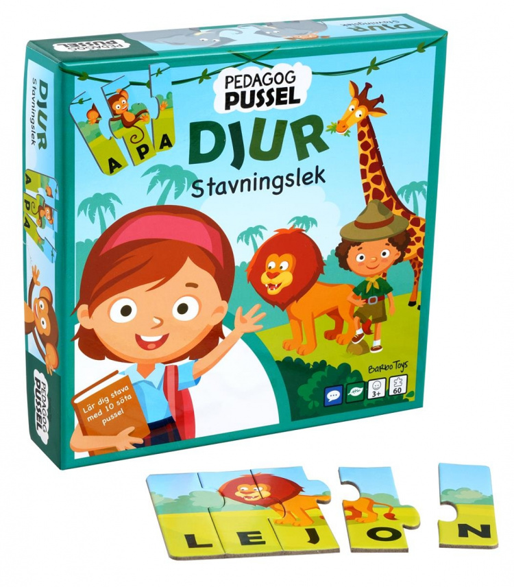 Barbo Toys Barbo Klassiek Pedagog Pussel Djur Stavningslek (SE)