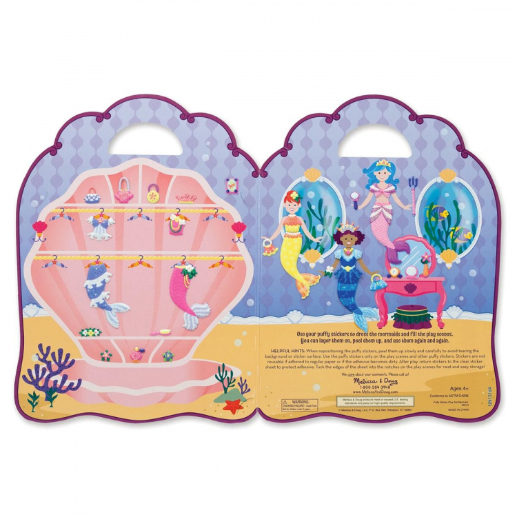 Melissa & Doug Herbruikbare Puffy Stickers Speelset Zeemeermin