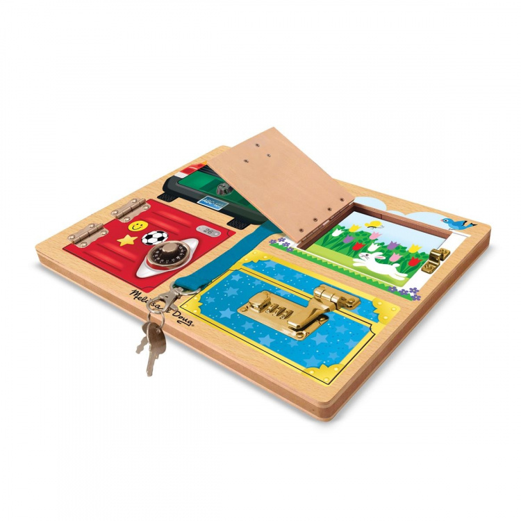 Melissa & Doug Houten activiteitenbord met slot en grendel