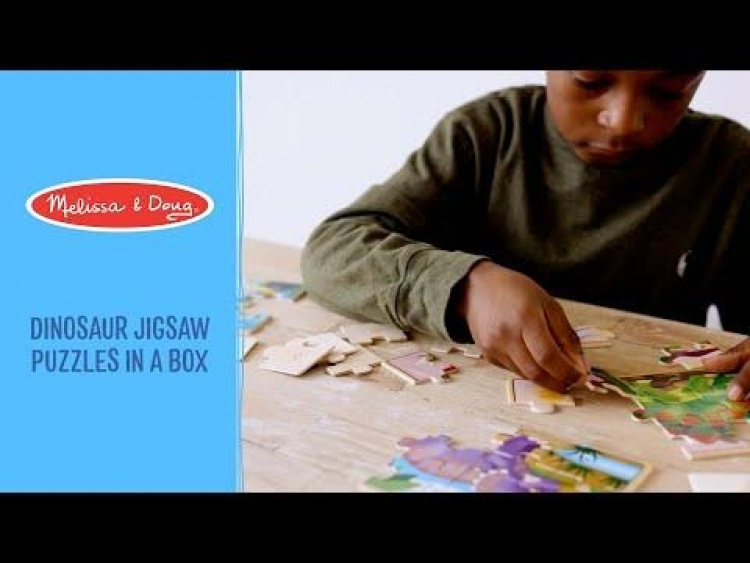 Melissa & Doug Houten puzzels in een doos dinosaurus