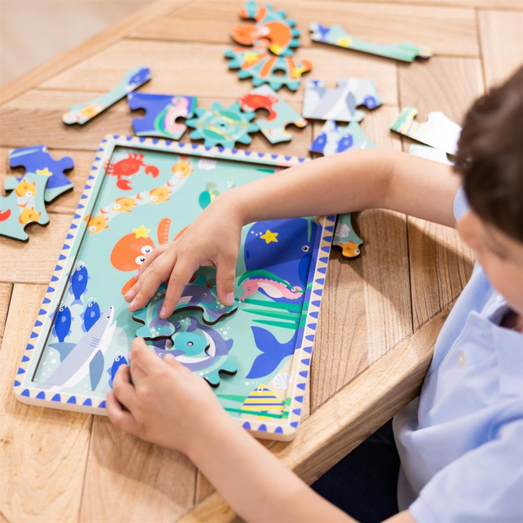 Melissa & Doug Houten Tandwiel Puzzel Onder Water