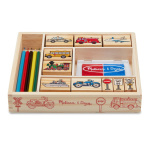 Melissa & Doug Houten stempelset Voertuigen