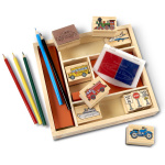 Melissa & Doug Houten stempelset Voertuigen