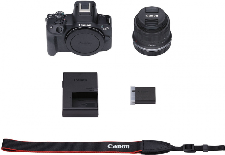Canon EOS R50 systeemcamera + 18-45 mm objectief Canon EOS R50 systeemcamera + 18-45 mm objectief