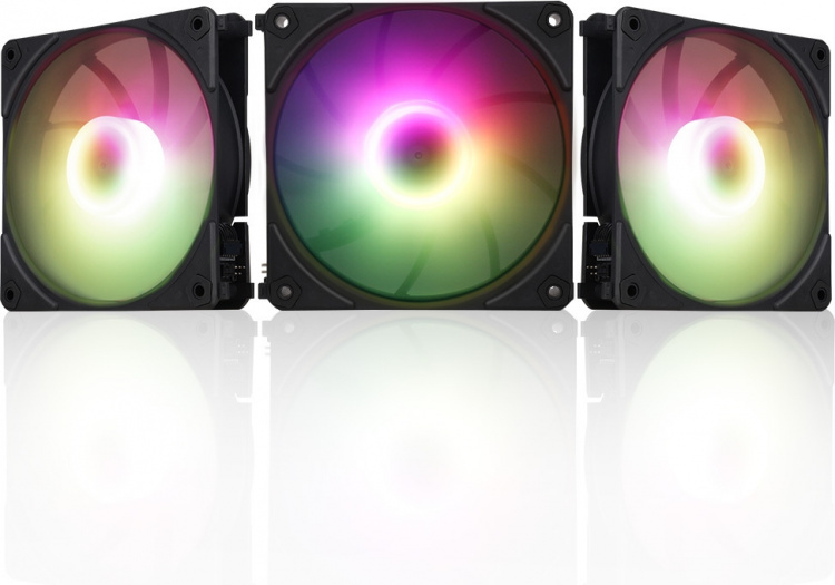Blackstorm Luna UF120 ARGB PWM ventilatorpakket, zwart, 120 mm, 3 st. verpakking