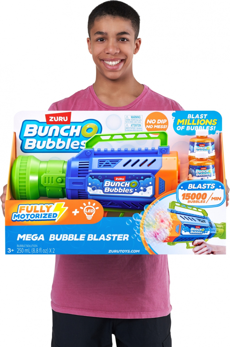 BUNCH O BUBBLES Mega Bubble Blaster - groot gemotoriseerd bellenblaaspistool