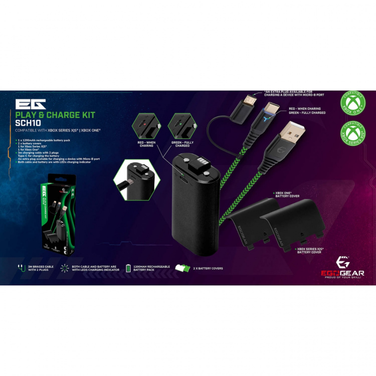 EgoGear Laddningssats SCH 10 för XBOX