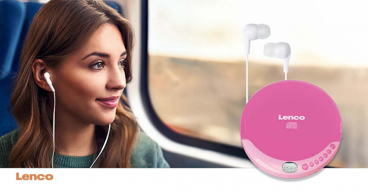 Lenco Draagbare CD-speler met oplaadfunctie Roze