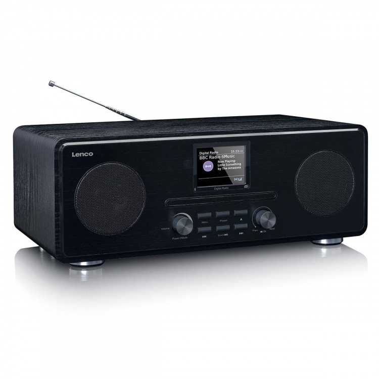 Lenco DAB+ FM-radio met CD MP3-speler Bluetooth® Zwart Lenco DAB+ FM-radio met CD MP3-speler Bluetooth® Zwart