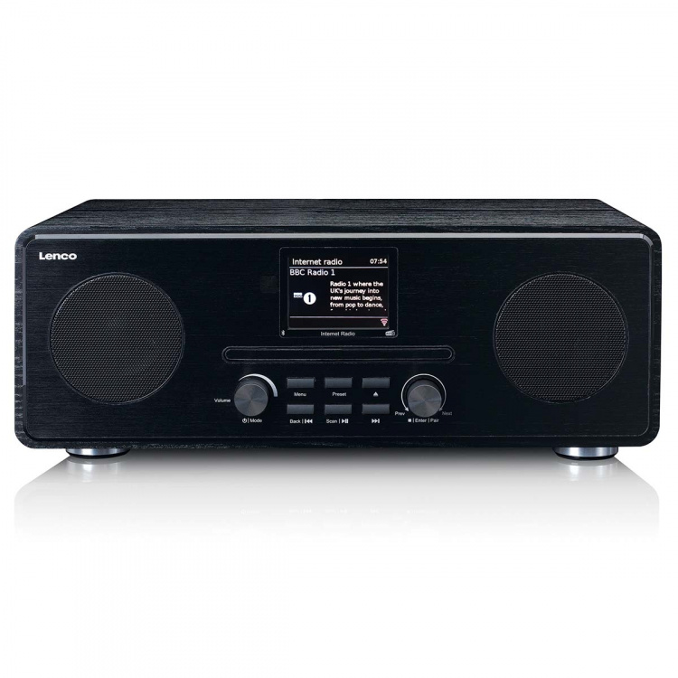 Lenco Internet / DAB+ / FM-radio met CD-speler en Bluetooth® Zwart