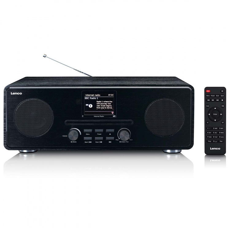 Lenco Internet / DAB+ / FM-radio met CD-speler en Bluetooth® Zwart
