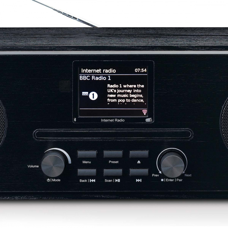 Lenco Internet / DAB+ / FM-radio met CD-speler en Bluetooth® Zwart