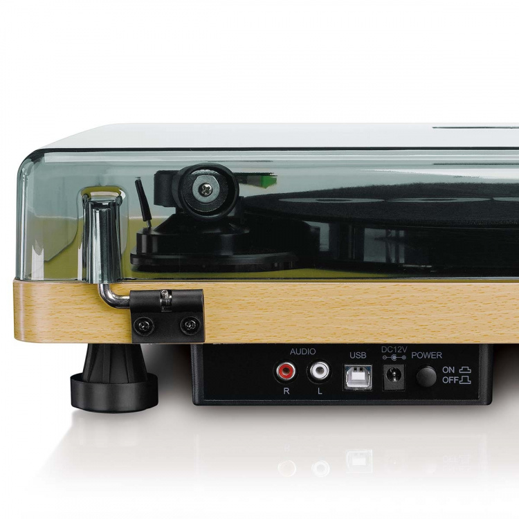 Lenco Platenspeler met auto-stop en PC-codering Hout