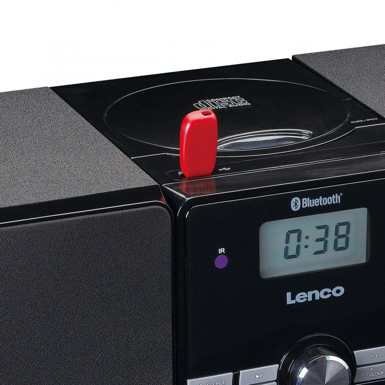 Lenco Micro set met CD/MP3 Bluetooth® USB afstandsbediening Zwart