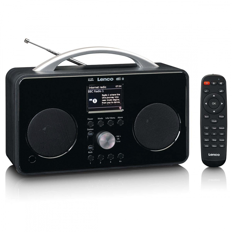 Lenco Internet DAB+/FM-radio met Bluetooth-afstandsbediening en oplaadbare batterij