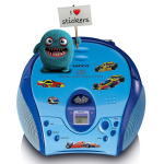 Lenco Boombox met CD-speler FM-radio en stickers Blauw Lenco Boombox met CD-speler FM-radio en stickers Blauw