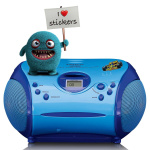 Lenco Boombox met CD-speler FM-radio en stickers Blauw Lenco Boombox met CD-speler FM-radio en stickers Blauw