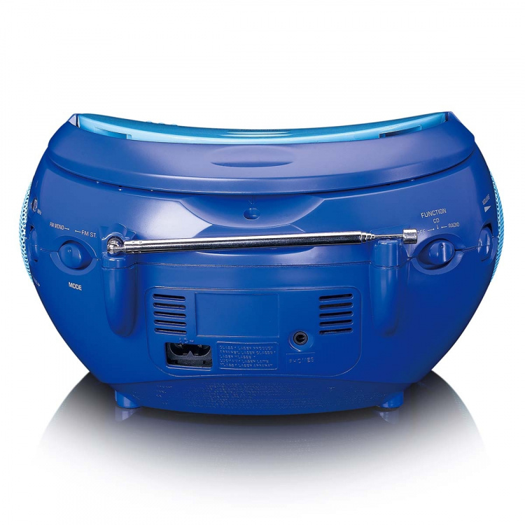 Lenco Boombox met CD-speler FM-radio en stickers Blauw Lenco Boombox met CD-speler FM-radio en stickers Blauw